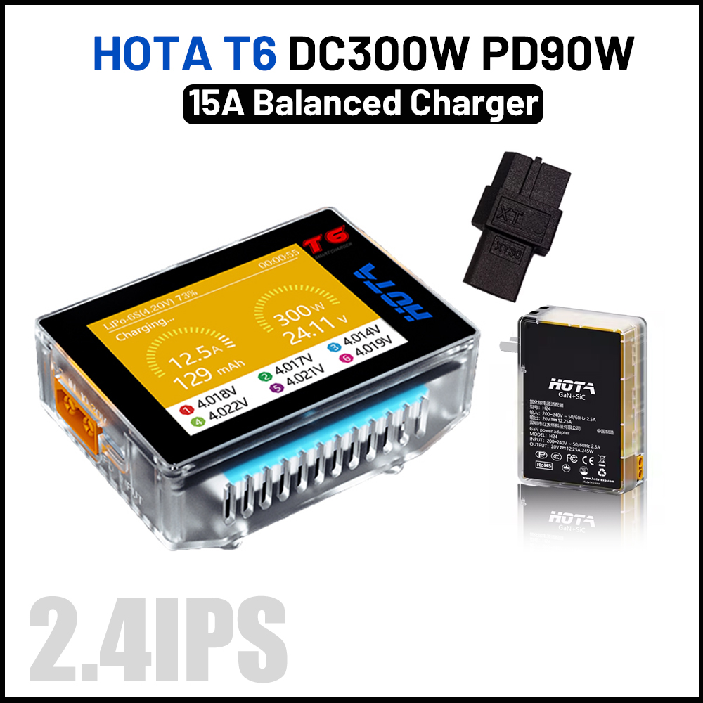 Lipo Battery 6S - HOTA T6 300W Intelligent Charger 15A