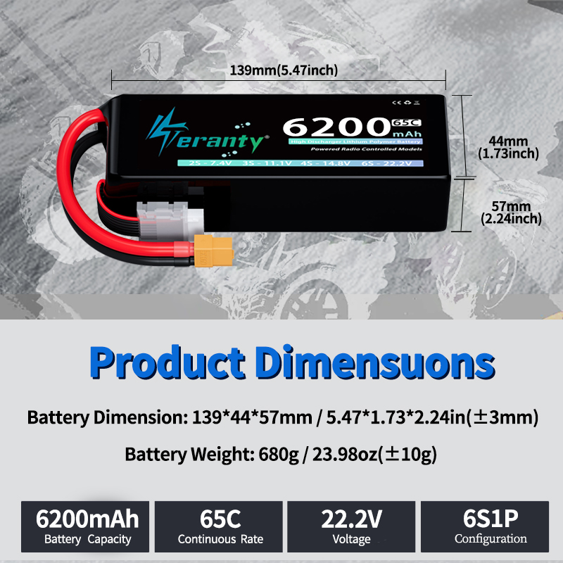 TERANTY 6S 6200mAh Lipo Batter - đánh giá và giá Lipo Battery 6S