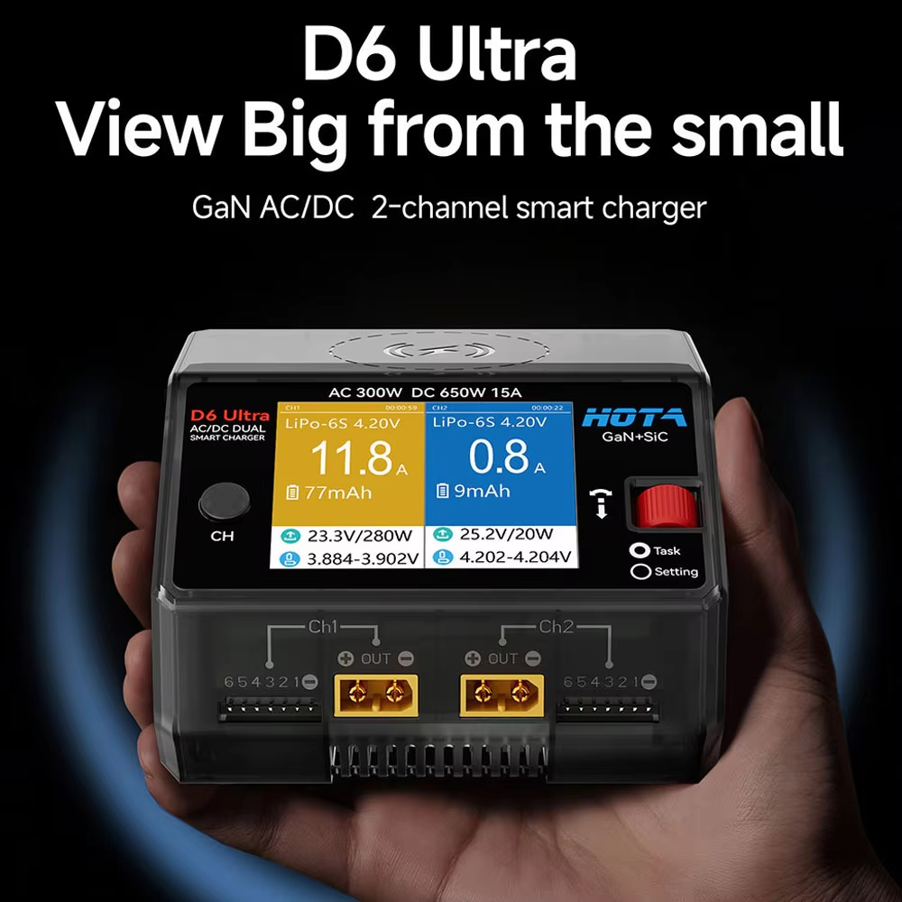 HOTA D6 Ultra GaN+SiC Dual Cha - đánh giá và giá Lipo Battery 6S