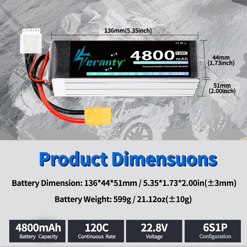 TERANTY 6S 4800mAh Lipo Batter - đánh giá và giá Lipo Battery 6S