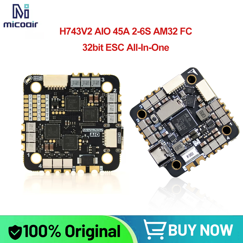 MicoAir H743V2 AIO 45A AM32 2- - đánh giá và giá Betaflight Fc
