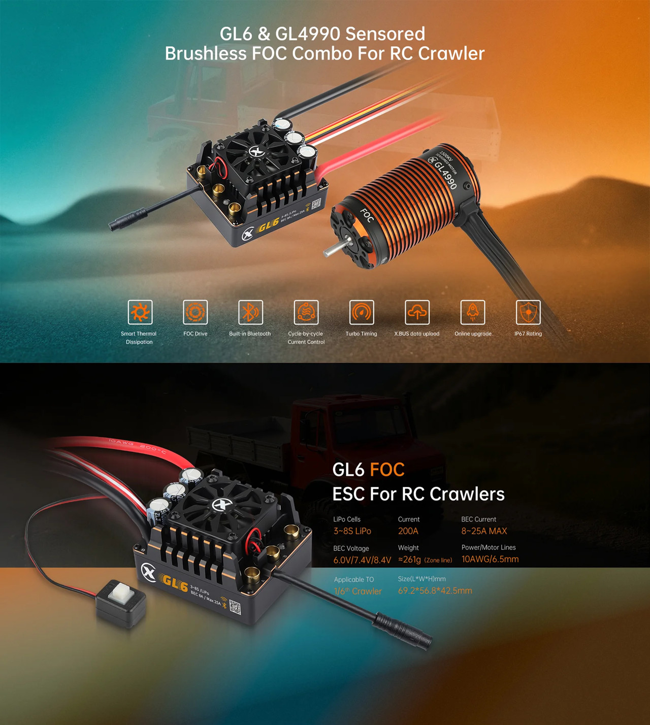 XC COMBO FOC CRAWLER BRUSHLESS - đánh giá và giá 4 In 1 Esc