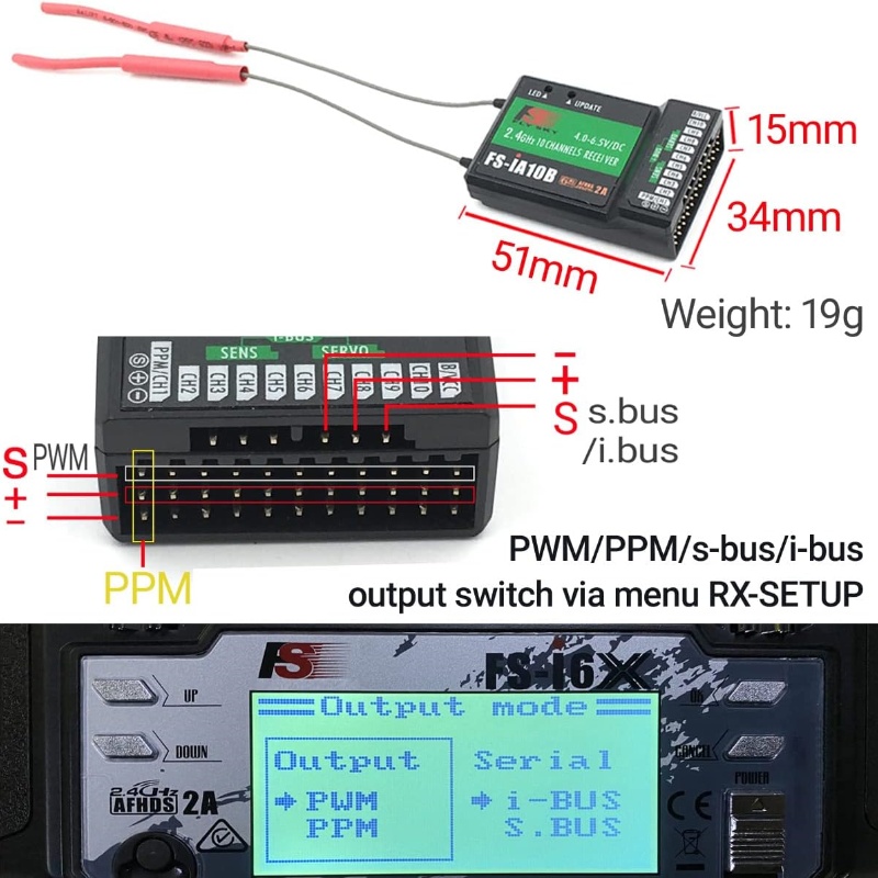 Flysky FS-iA10B 10CH Receiver  - đánh giá và giá Flysky Transmitter
